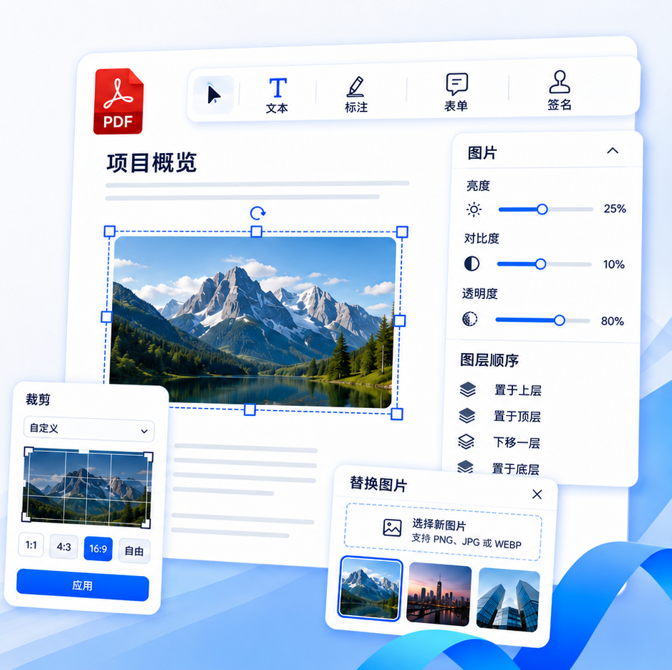 编辑 PDF 图片