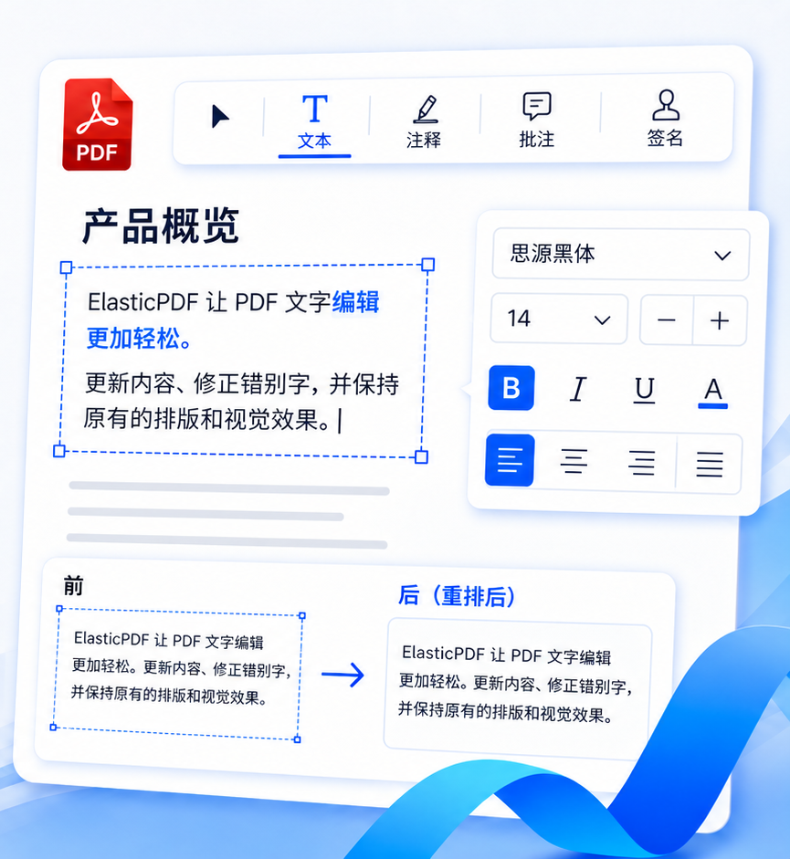 编辑 PDF 文字